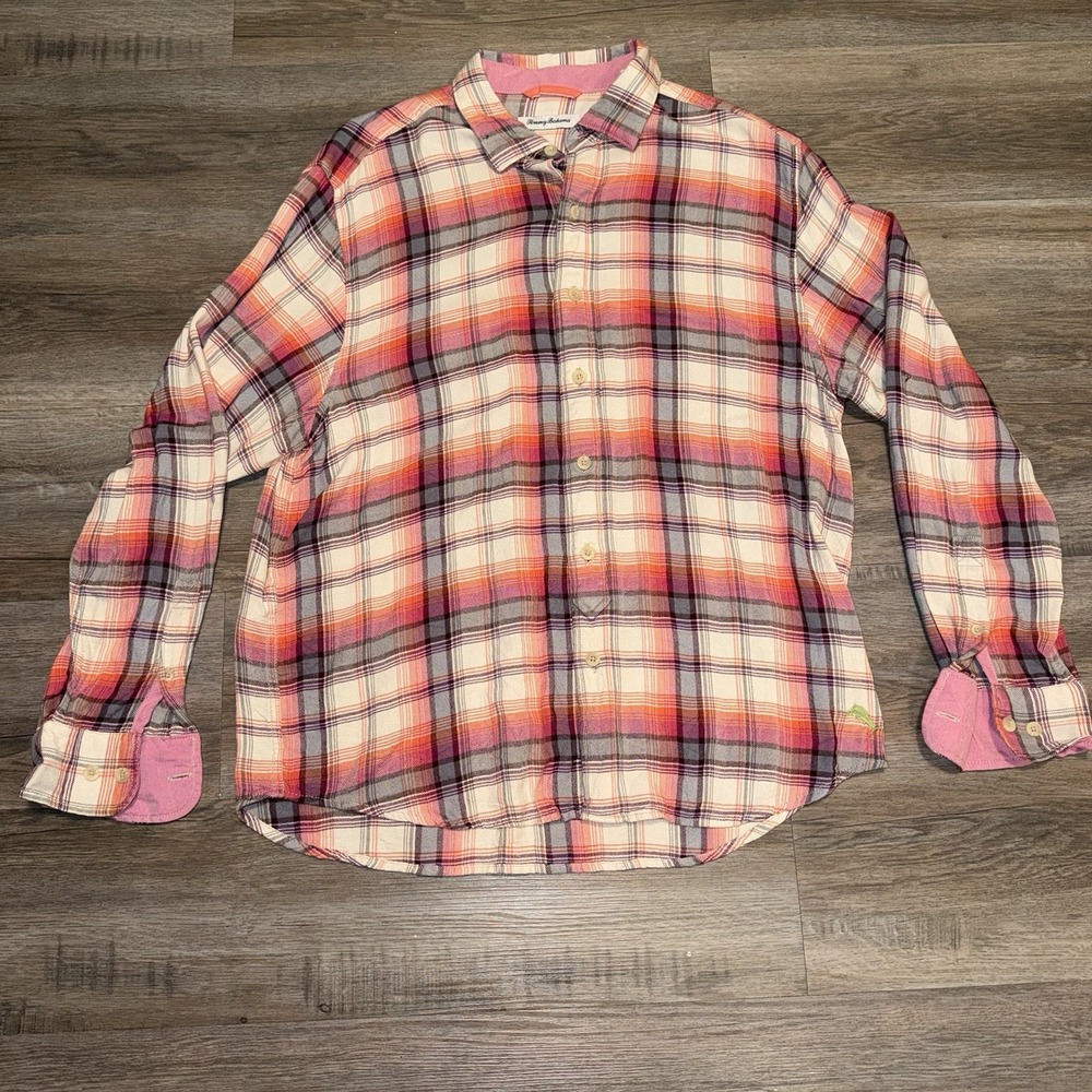 Tommy Bahama Shirt Mens Large Long Sleeve Collar With Logo